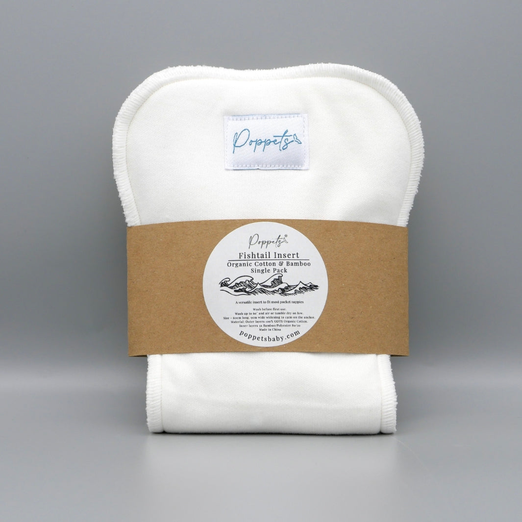 Poppets Fishtail Insert - Organic Cotton and Bamboo